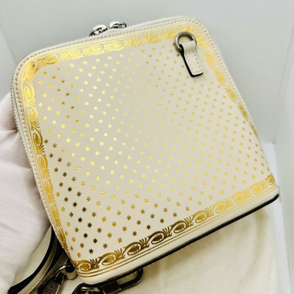 EUC GUCCI x Sega White/Gold Leather GUCCY Mini Crossbody Bag - Picture 8 of 17